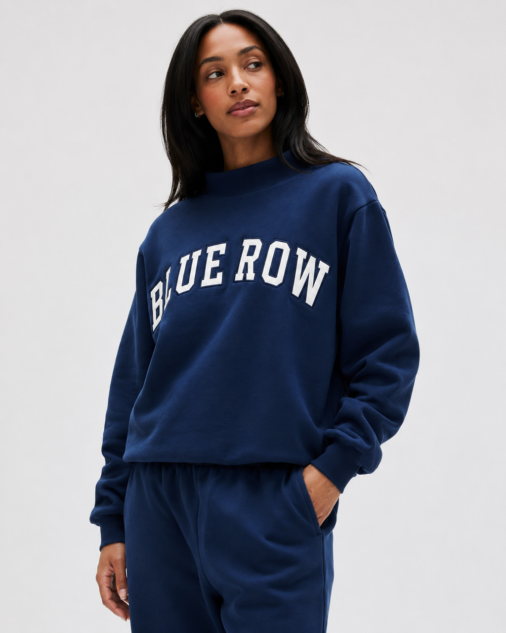 Blue Row Classic Mockneck