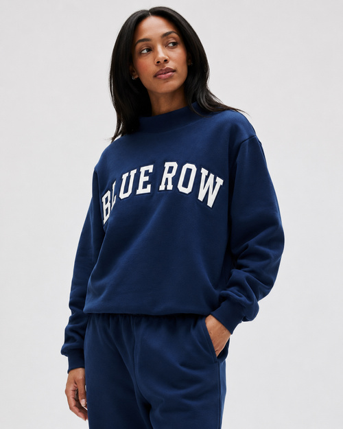 Blue Row Classic Mockneck