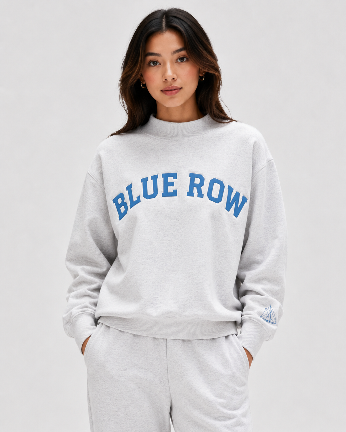 Basic Blue Row Grey Mock