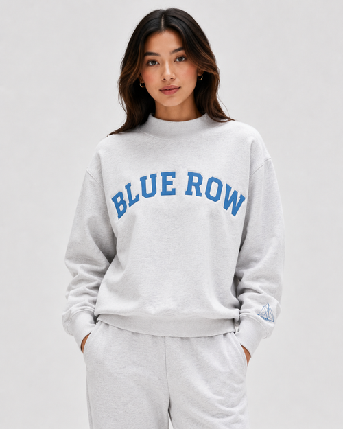 Basic Blue Row Grey Mock