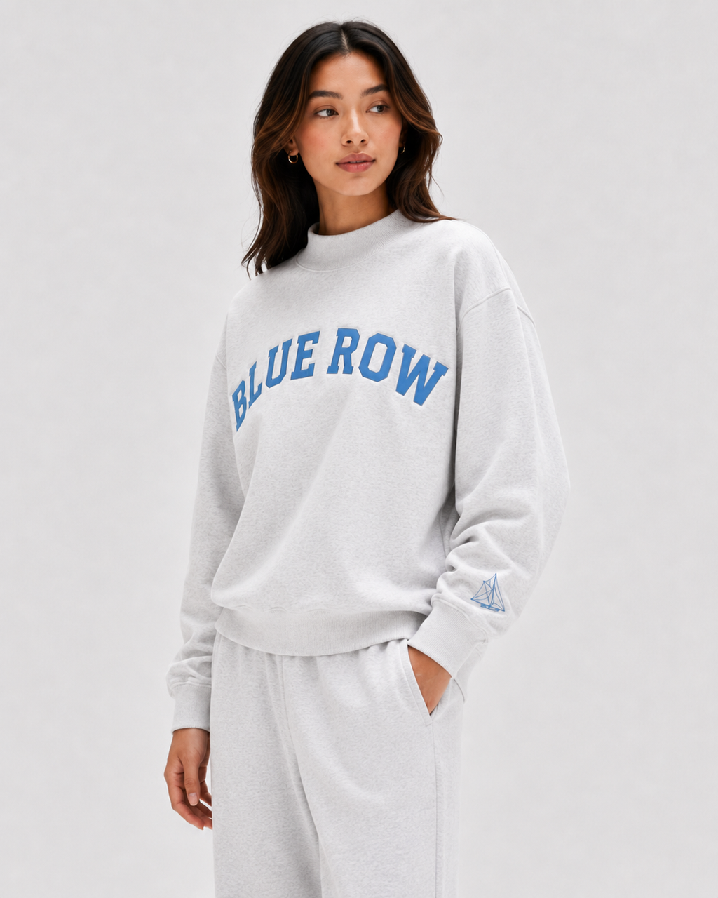Basic Blue Row Grey Mock
