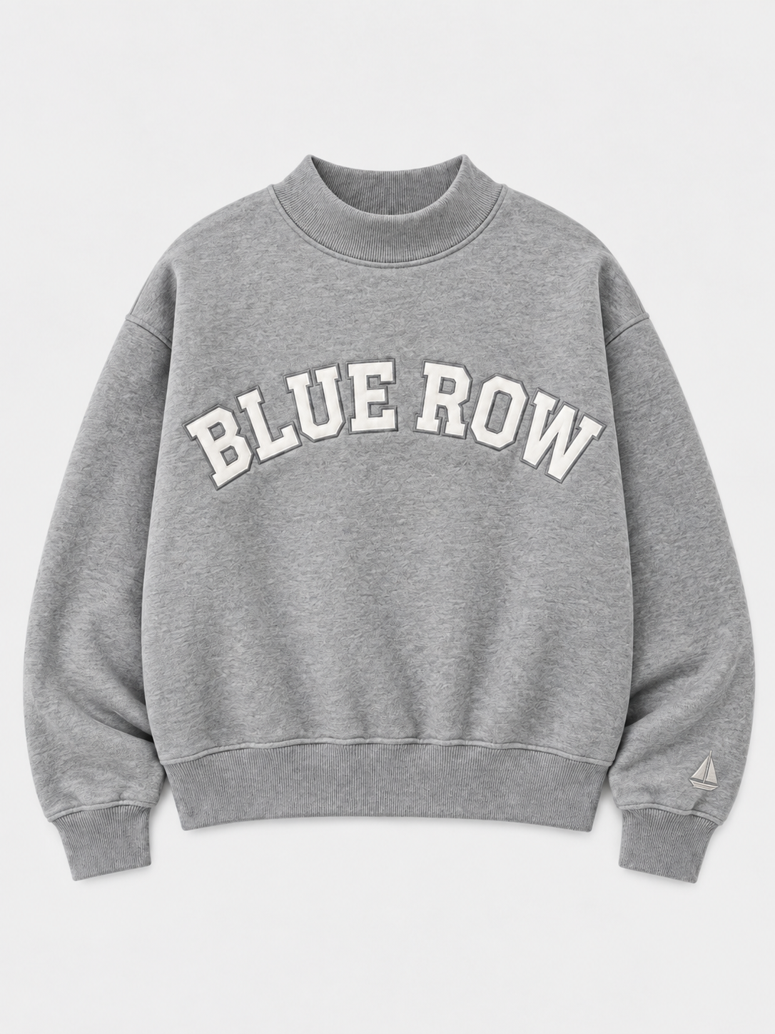 Blue Row 1935 Classic Mockneck in grey French terry